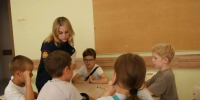Урок пожарной безопасности в лагере на базе гимназии №642 Василеостровского района - Санкт-Петербургское отделение ВДПО