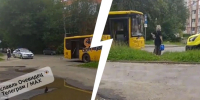 Мальчик врезался в автобус в Ярославле | Источник: Ярославль Очевидец / MAX - 76.Ru