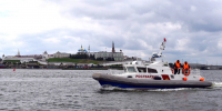 Военнослужащие взвода патрульных катеров казанского полка Росгвардии празднуют День ВМФ России в боевом строю - Росгвардия
