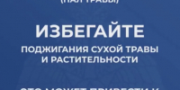 Избегайте поджигания сухой травы. - МЧС