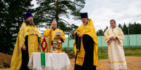 Освящение закладного камня перед началом строительства храма - Солнечногорское Благочиние