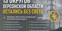 В 13 округах Херсонской области произошло аварийное отключение электроэнергии - Представительство Херсонской области в Республике Крым