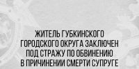 Житель Губкинского городского округа заключен под стражу по обвинению в причинении смерти супруге - Следственный комитет