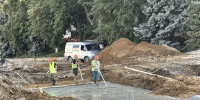 В Саранске монтируют основание чаши главного фонтана на Фонтанном спуске - Вестник Мордовии