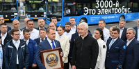 Собянин принял участие в церемонии выхода на линию 3000-го электробуса - Правительство Москвы