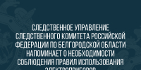 Следственное управление Следственного комитета Российской Федерации по Белгородской области напоминает о необходимости соблюдения правил использования электроприборов - Следственный комитет