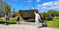 В Невском районе Петербурга установили боевую машину пехоты - Spbdnevnik.ru