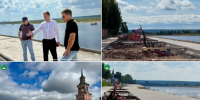 Глава Великоустюгского округа Владимир Носков: Проинспектировал ход работ на улице Набережная. Сейчас активно продолжаем благоустройство пешеходной зоны. - Великоустюгский муниципальный округ