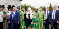 Святейший Патриарх Кирилл совершил Божественную литургию в Серафимо-Дивеевском монастыре - Вознесенский печерский мужской монастырь