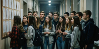 Абитуриенты смотрят конкурсные списки в ПетрГУ. - Петрозаводск говорит
