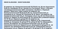 Плановые отключения 5 августа - Междуреченский городской округ