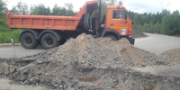 Выезд с песчаного карьера для ВСМ в посёлке Шапки перекопан. Стоп самосвалы - 47 новостей