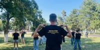 Волонтёры антинаркотического отряда провели спортивное мероприятие #ЗарядкаРФ - Тбилисский район