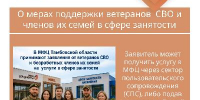 О мерах поддержки ветеранов  СВО и членов их семей в сфере занятости - МФЦ