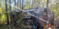 В Узловском районе перевернулся и загорелся автомобиль Volvo - Комсомольская Правда