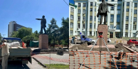 В сквере Водник в Новосибирске завершают ремонт памятника Ленину - КП-Новосибирск