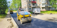 Укладка асфальта на проезде Лермонтова. - МО Кирово-Чепецк