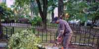 В округе продолжается ликвидация последствий непогоды. Сотрудники городских служб устраняют последствия проливного дождя - убирают упавшие деревья и обломанные ветки - Городской округ Красногорск