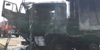 Тягач с перегноем сгорел в Тербунском районе - Gorod48.ru