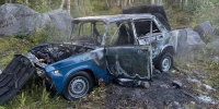 сгоревший легковой автомобль - ИА Nord-News.Ru