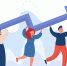 Tiny professional business people carrying upward arrow - РИА 7 Новостей