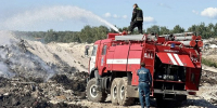 На полигоне ТБО под Веневом продолжают бороться с возгоранием - ГТРК