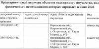 О направлении предварительного перечня объектов недвижимого имущества - Администрация района
