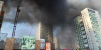 Появились видеозаписи с места мощного пожара на стройке в Омскевидео - Комсомольская Правда