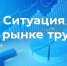На изображении — инфографика с заголовком «Ситуация на рынке труда»: на синем фоне размещены стилизованные столбчатые и круговые диаграммы, линейный график и числовые показатели, визуализирующие статистические данные - Коркинский муниципальный округ