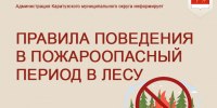 Правила поведения в пожароопасный период в лесу.. - Каратузский район