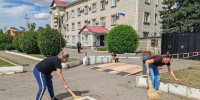 В Отделе МВД России «Кировский» прошел субботник. - Кировский муниципальный округ
