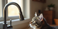 кот, кран, вода, водоснабжение, отключение воды - Пульс Хакасии
