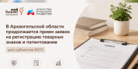 Прием заявок на регистрацию товарных знаков и патентование для МСП Архангельской области. - Красноборский муниципальный округ