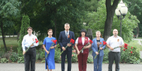 Возложение цветов к памятнику Воронежскому добровольческому коммунистическому полку - УФК по Воронежской области