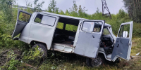 УАЗик в кювете после аварии - ИА Nord-News.Ru