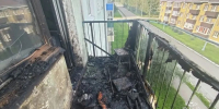 Пожар на балконе. Фото ГУ МЧС России по Иркутской области - Irk.Ru