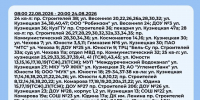 Плановые отключения 24 августа - Междуреченский городской округ