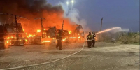 В Дагестане грузовик загорелся на трассе после падения высоковольтного провода: водитель погиб на месте - РИА Дагестан