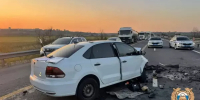 В ГАИ обнародовали первые кадры жесткой аварии на М-4 под Ростовом - DonDay.Ru