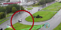 В Петрозаводске два автомобиля вылетели на газон после столкновения - Gubdaily.Ru