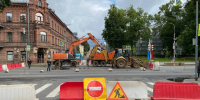 На Октябрьском проспекте в Пскове временно перекрыли движение из-за аварийного ремонта - Псковская правда