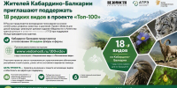Жителей Кабардино-Балкарии приглашают поддержать 18 редких видов в проекте «Топ-100» - Правительство КБР