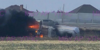 Грузовой газовоз после ДТП перевернулся и загорелся под Ростовом - Панорама