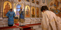 В канун праздника Успения Пресвятой Богородицы епископ Мефодий совершил Всенощное бдение в Кафедральном соборе Альметьевска - Альметьевская Епархия