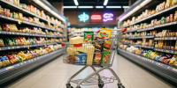 тележка с продуктами в магазине - Петрозаводск говорит