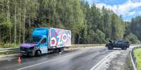 На трассе Сыктывкар - Ухта водитель "Патриота" протаранил фургон Ozon - ИА Комиинформ