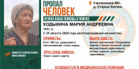 Появилась новая ориентировка на пропавшую под Смоленском 90-летнюю женщину - О чём Говорит Смоленск