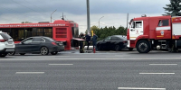 В Казани на улице Ершова загорелся автобус - Реальное время