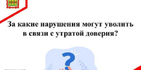 За какие нарушения могут уволить в связи с утратой доверия? - Иссинский район