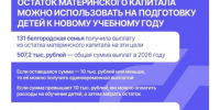 Остаток маткапитала может помочь с расходами к школе. - Ровеньский район